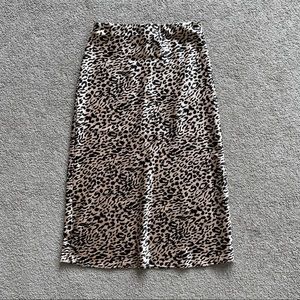 Pink and Black Cheetah Print Midi Skirt